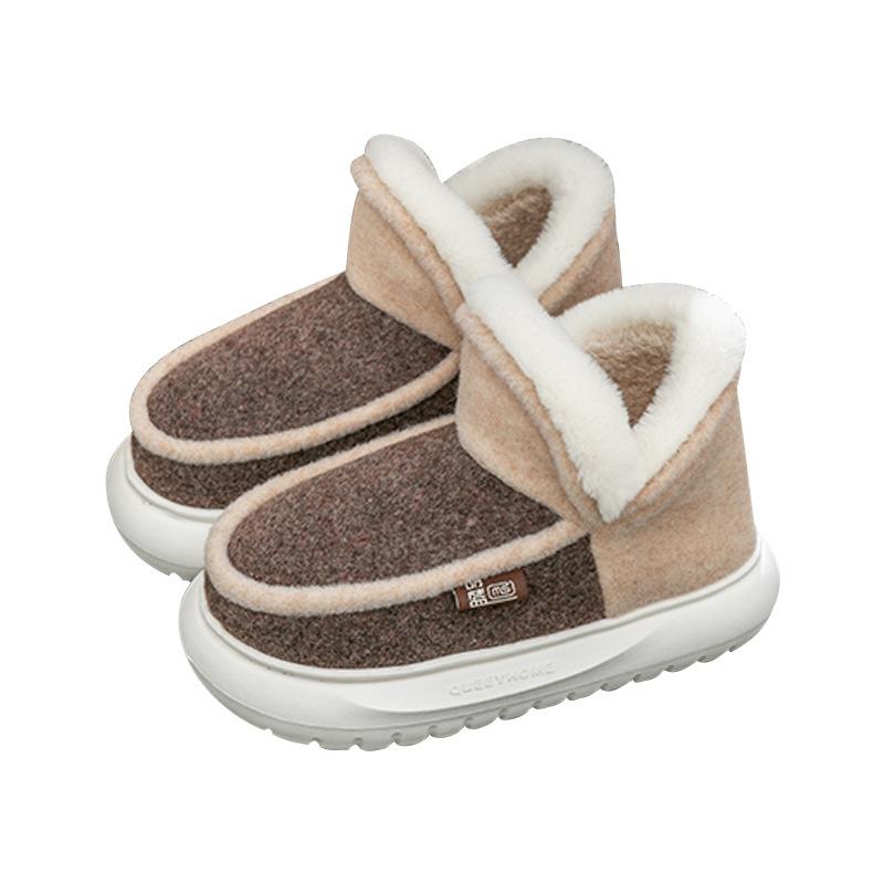 New color matching all-inclusive heel cotton shoes autumn and winter couples indoor home thick-soled velvet thermal cotton slippers