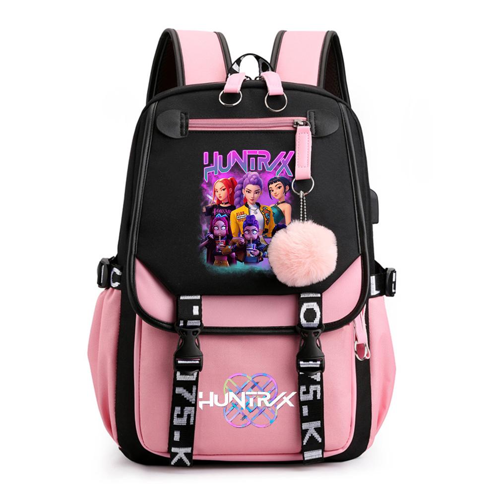 Anime K-Pop Demon Hunters Printed Backpack Schoolbag for Teenager Student Girl Boy Bookbag Large Capacity Waterproof Travel Bag Gift Rucksak