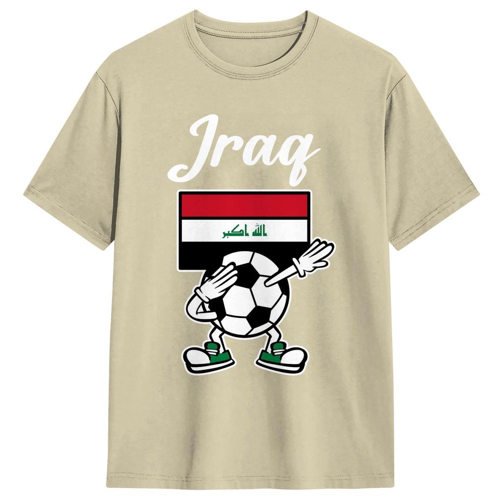 Harajuku TShirt Summer Iraq Flag Iraqi Soccer Fashion TShirts Pure Cotton Tshirt for Unisexs Aesthetic Short Sleeve Top Tees