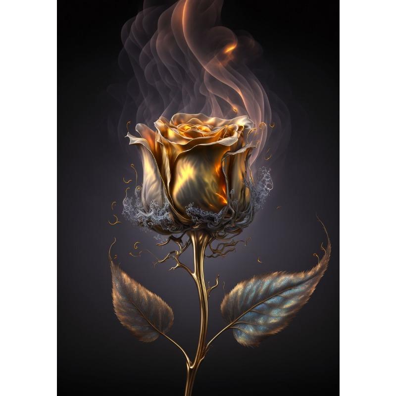 

Красивые розы Настенное искусство Холст Картина Абстрактная Золотая Красная Роза Эстетичные Художественные Принты и Постеры для Домашнего Декора Гостиной 21cm×30cm NoFrame