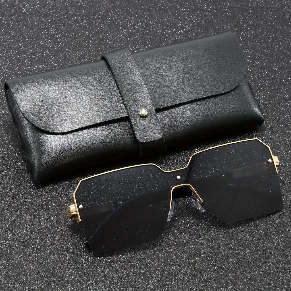 Fashion Square Sunglasses Women Vintage Sun Glasses Female Big Frame Mirror Retro Luxury Traveling Rimless