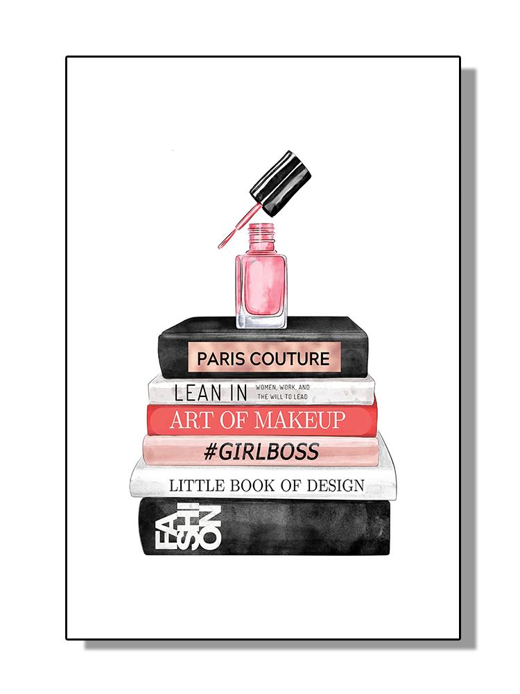 Fashion Girl Canvas Poster Perfume Bottle Print Pictures Flower Wall Art Prints Nordic Wall Posters Girl Bedroom Decoration