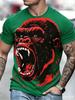 Fashion Gorilla Bold Graphic T Shirt 3D Wild Animal Print Men T-shirt Summer Casual Short Sleeve Tops Trend Cool Streetwear