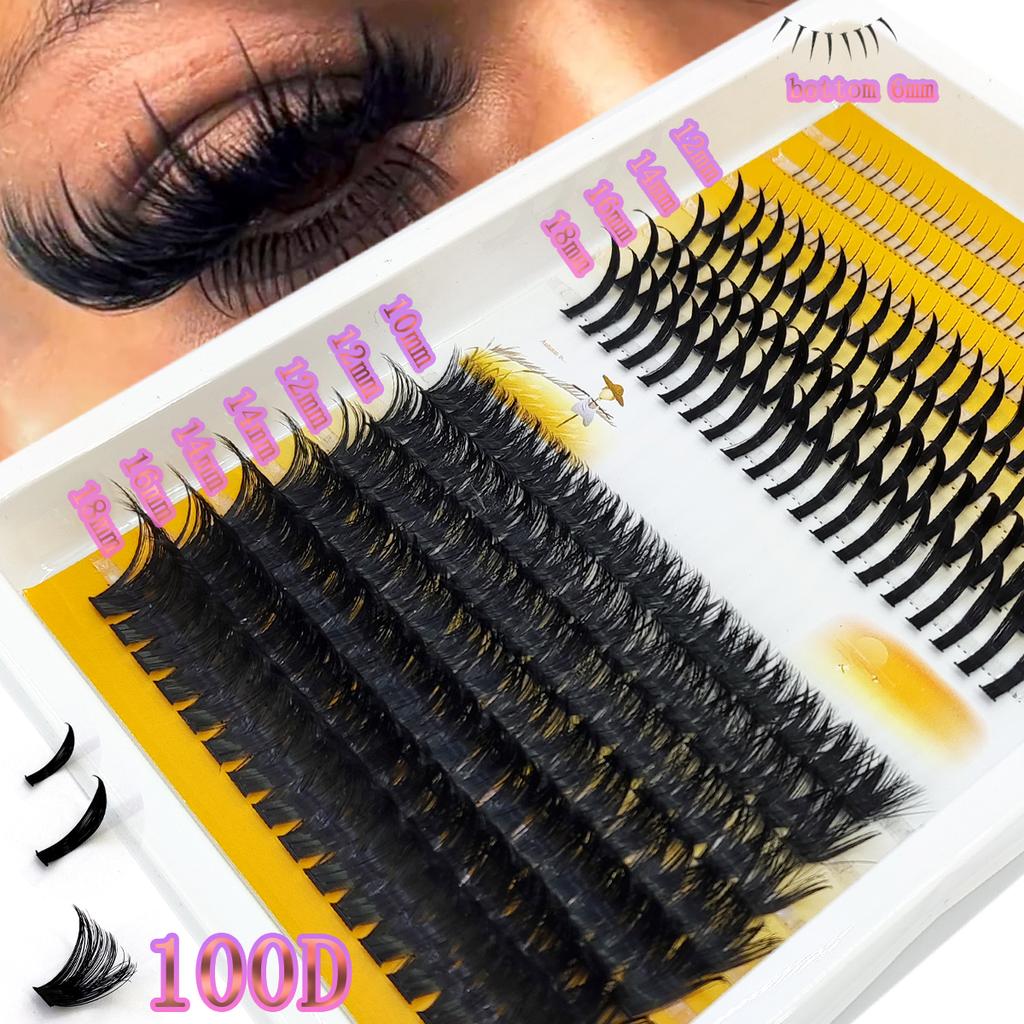 Xiaomi Faux cils en grappe 3D 60D-120D, épais et pointus, en vison, avec cils inférieurs, pour un look manga, yeux de poupée, cils naturels, cosplay