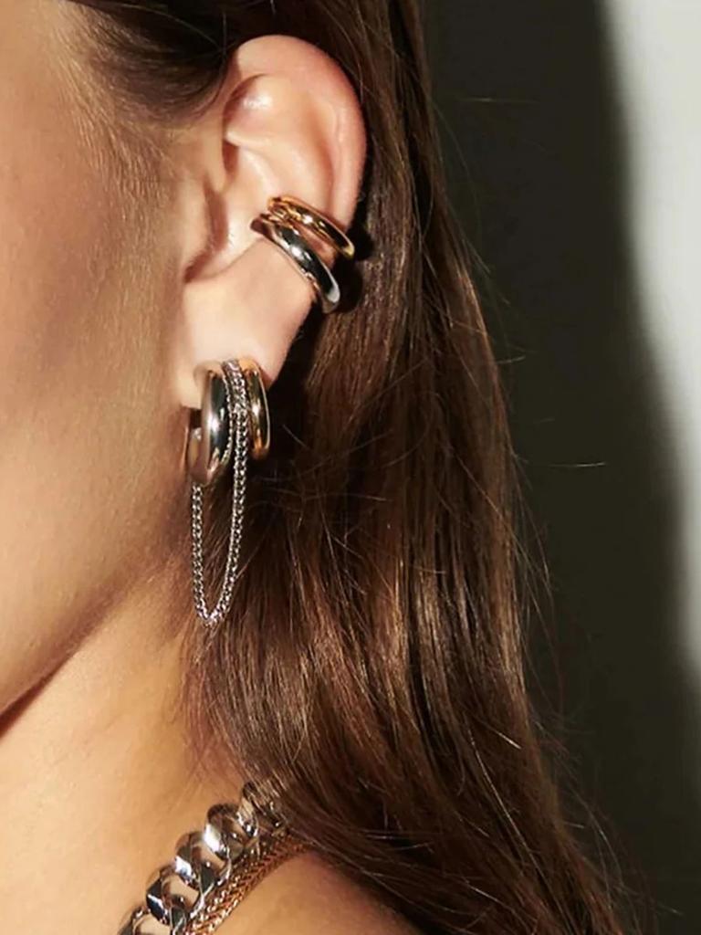 Youthway Gold& Tassel Stainless Steel Metal Ear Clips Waterproof Anti Allergenic Minimalist Fashion Jewelry New