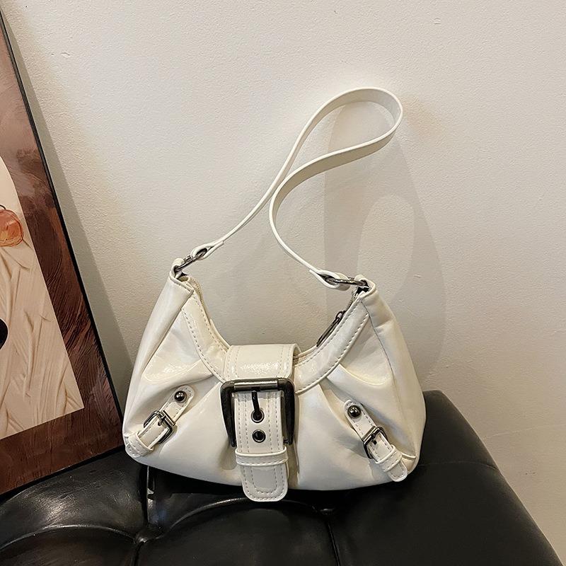 Y2k Mode Uni Farbe Vielseitige Damen Tasche, 2026 Neuer Maillard Stil Unterarmtasche, Retro Stil Vintage Leder Umhängetaschen