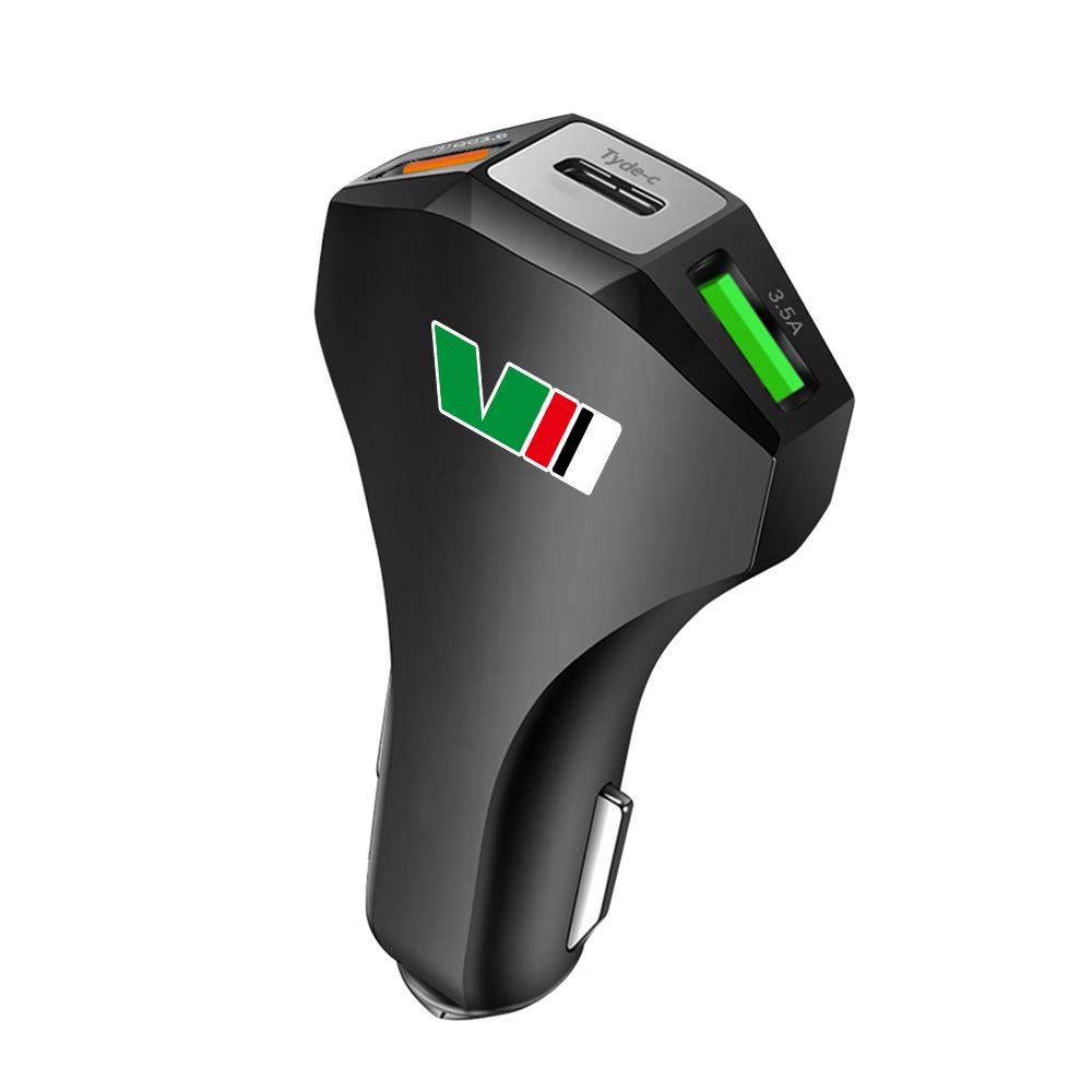 BATB7 USB Car Charger Type C Fast Charging Phone Adapter Socket Cigarette Lighter for Skoda S Rapid Scala Fabia VRS Karoq Octavia VII