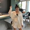 Black Shirts Women Oversized Vintage Chic Korean Fashion Long Sleeve Casual Blouse
