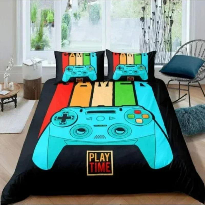 Gamepad Comforter Cover Gamer Bedding Set Teens Video Game Duvet Cover For Youth Kids Boys Modern Game Controller Bedspread