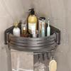Space Aluminum Corner Shower Shelf With Multilayer Design For Bathroom Storage