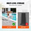 Towel Rack 8-Bar Outdoor PVC Towel Holder for Poolside Spa Bathroom White