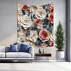 Elegant 3D Floral Tapestry Modern Wall Art Decor for Living Room  Bedroom Enhance Home Aesthetics