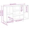 Sideboard Smoked Oak 120 X 30 X 75 Cm Wood Based Material