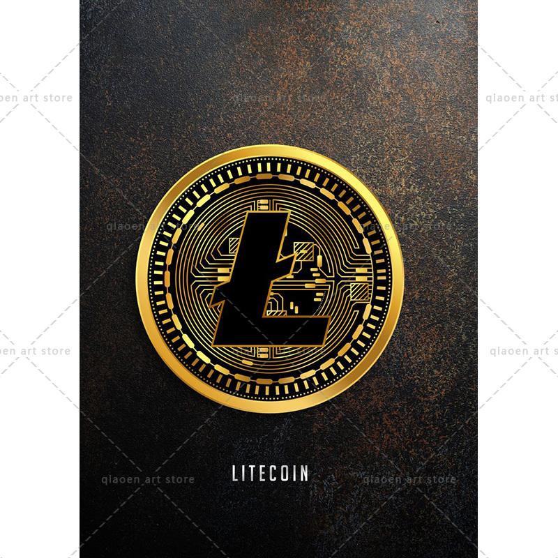 Abstract Golden Bitcoin Monero Cardano Canvas Painting Nordic Modern Wall Art Poster Print Pictures for Room Interior Home Decor