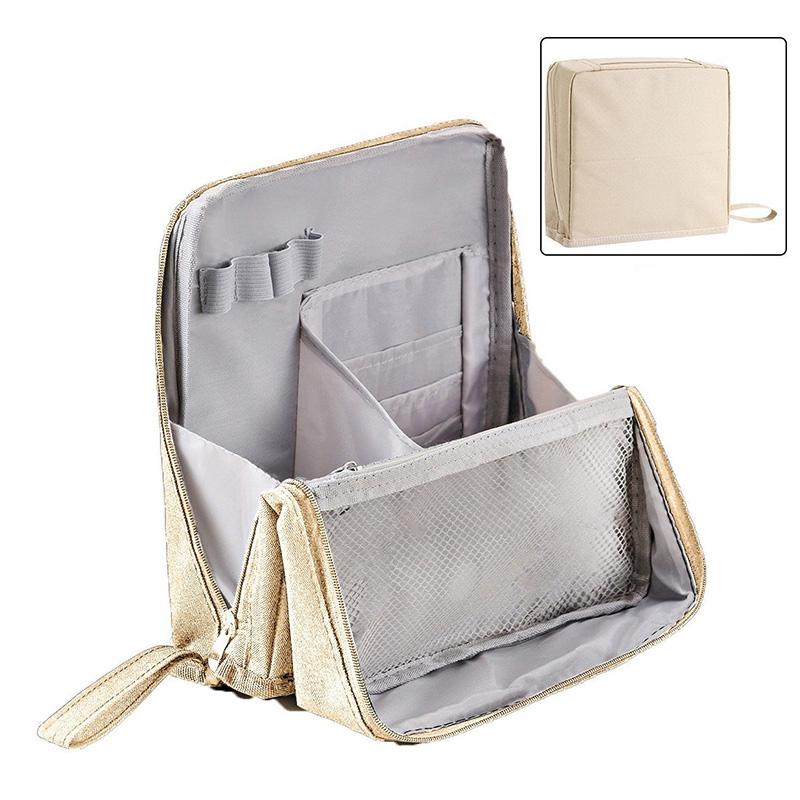 Large-capacity Portable Cosmetic Bag Vertical Desktop Storage Multifunctional Cosmetic Storage Bag Stationery Pen Storage Bag