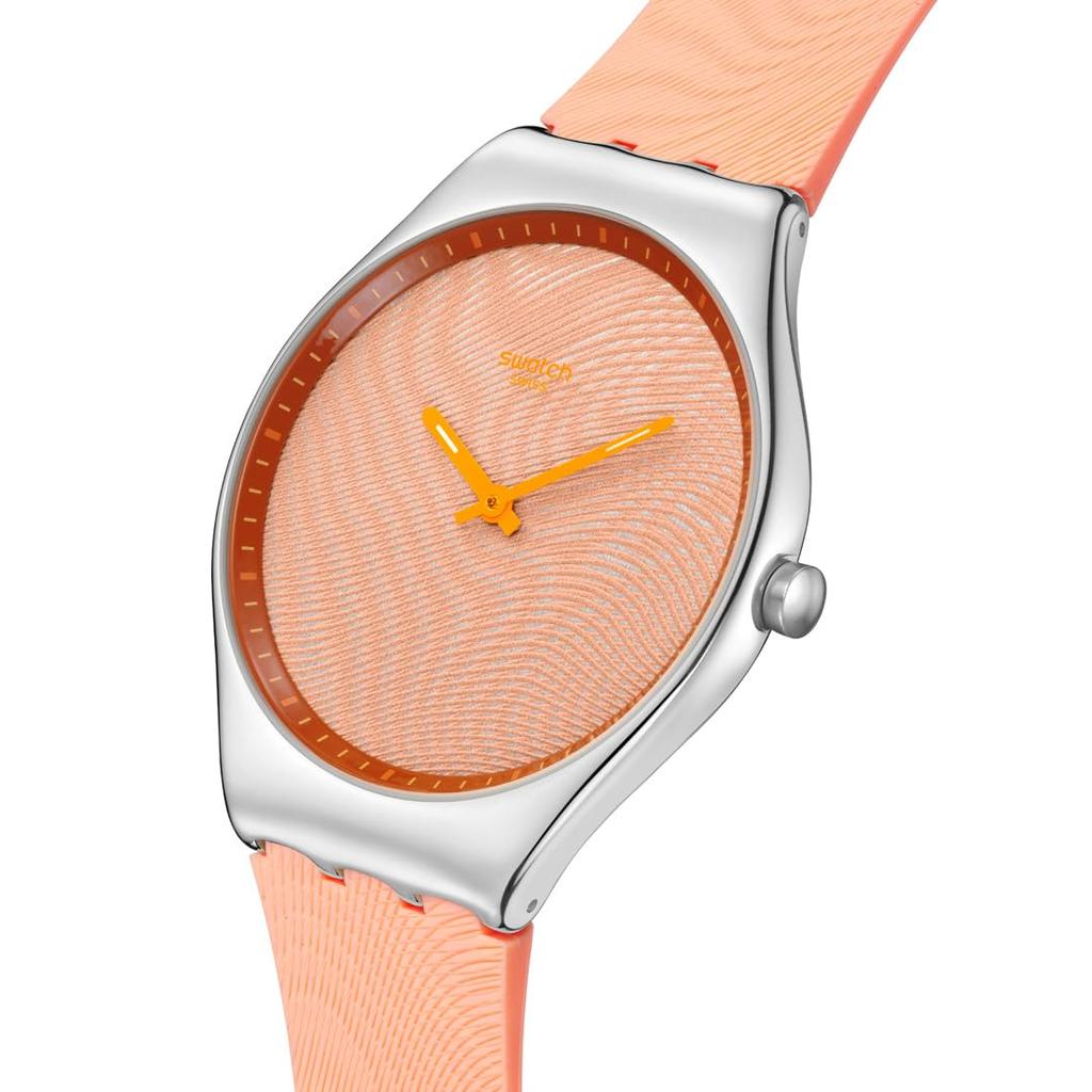 SKIN IRONY IRIDESCENTLY PEACH Watch SYXS166 Unisex Adult Orange [Swatch]