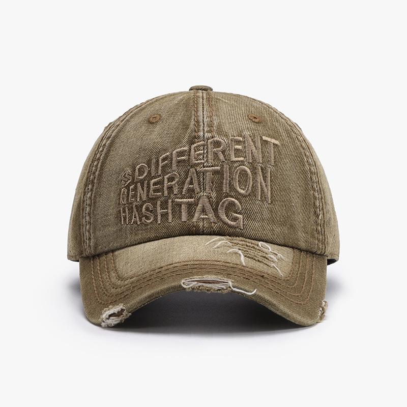 Spring and Summer Outdoor Curved Brim Letter Embroidery Washed Baseball Cap Men's Fashion Sun Protection Versatile Women's Cap