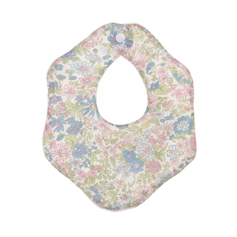 

Infants Drooling Bib Soft & Breathable Baby Burp Cloth Flower Printed Cotton Saliva Towel for Newborns Toddlers