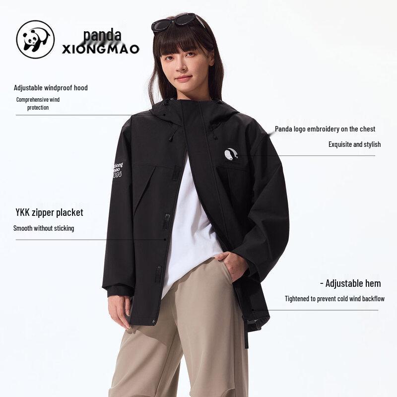 Camel Panda Series Unisex Outdoor Softshell Hooded Jacket S