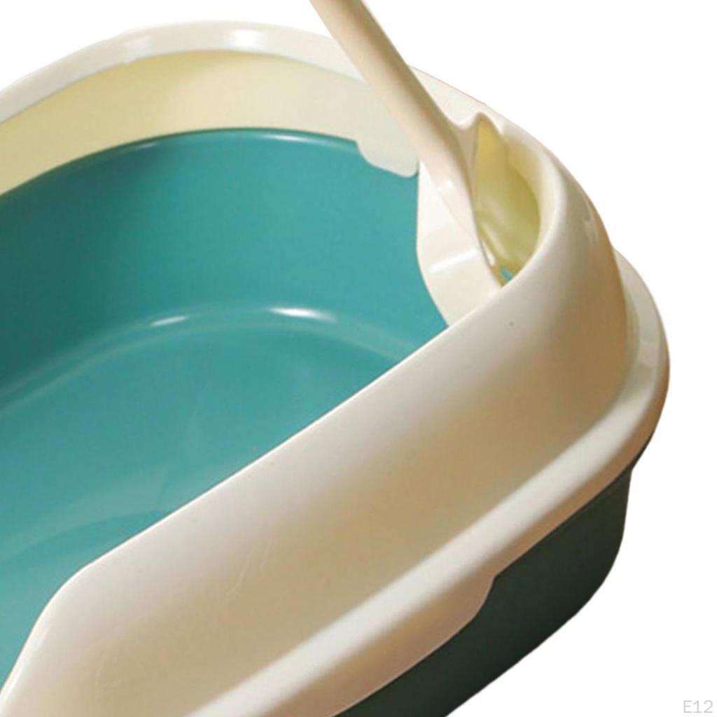 Cat Anti Splashing Kitten Potty Toilet Semi Enclosed High Sided Sandbox Bedpan for Indoor Cats,
