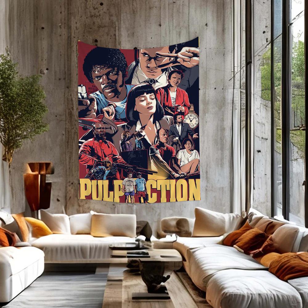 Криминальное чтиво Фильм Хиппи Настенные гобелены для гостиной Домашний декор Декор для общежития Искусство Домашний декор 50x70 cm