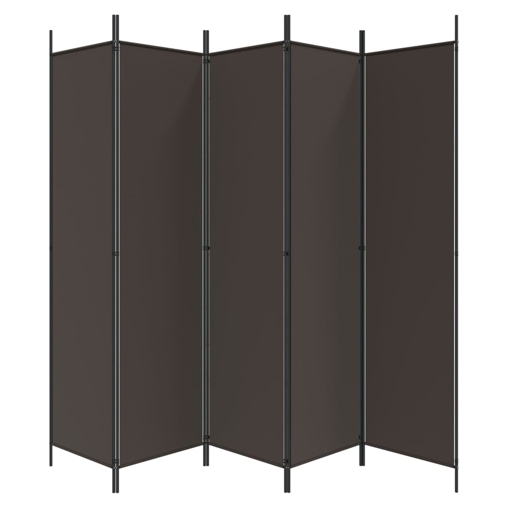 Vidaxl Paravento a 6 Pannelli, Marrone, 300X200 Cm, Tessuto