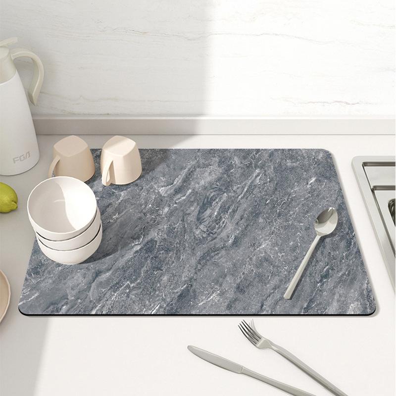 Kitchen Drain Mat Countertop Diatom Mud Absorbent Mat Tabletop Tableware Dry Mat Cup Mat Wash Free Tea Table Bar Mat