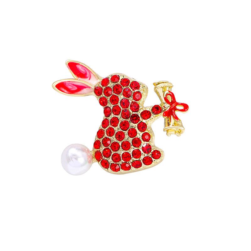 Fashion cute bunny brooch summer clothes with accessories high sense light luxury exquisite animal rabbit corsage woman