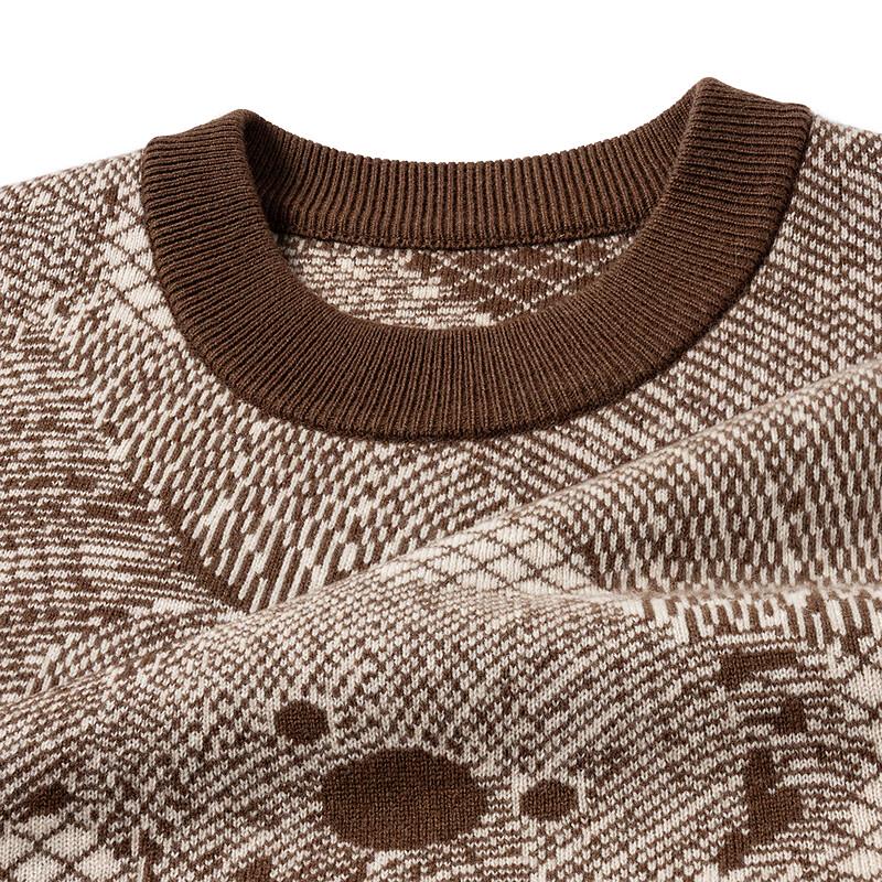 

FAPAI Men s Cashmere Blend Thick Crew Neck Sweater 2XL (54)