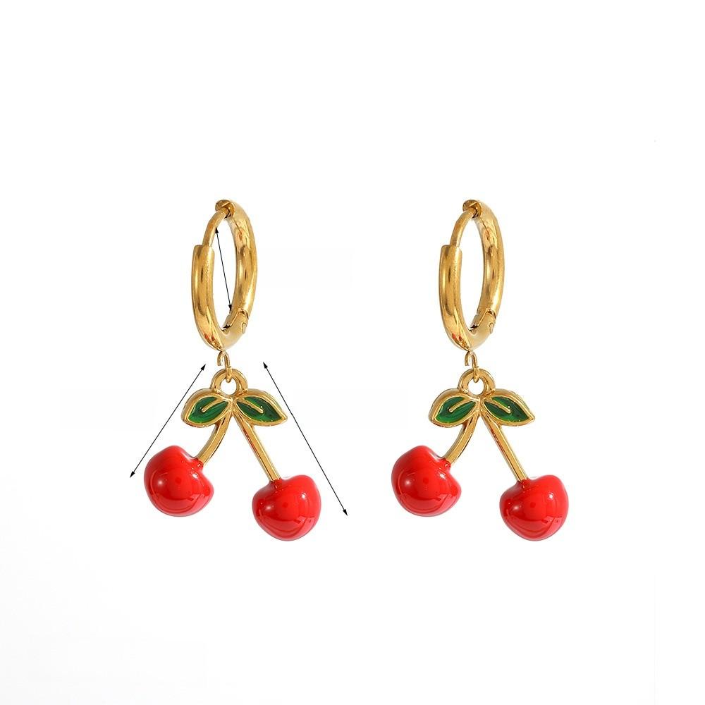 Stainless Steel Fruit Necklace For Women Summer Fashion Jewelry With Resin Pendant