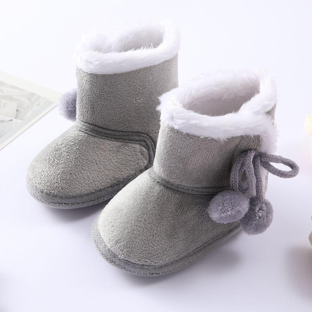 Slip On Anti Skid Bottom Down Shoes Flat Snow Boots Newborn Toddler Plush Fur Winter Warm Boots