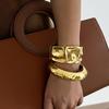 Design Sense Liquid Metal Smooth Spring Bracelet Geometric Ins Wind Texture Wide Bracelet Bracelet