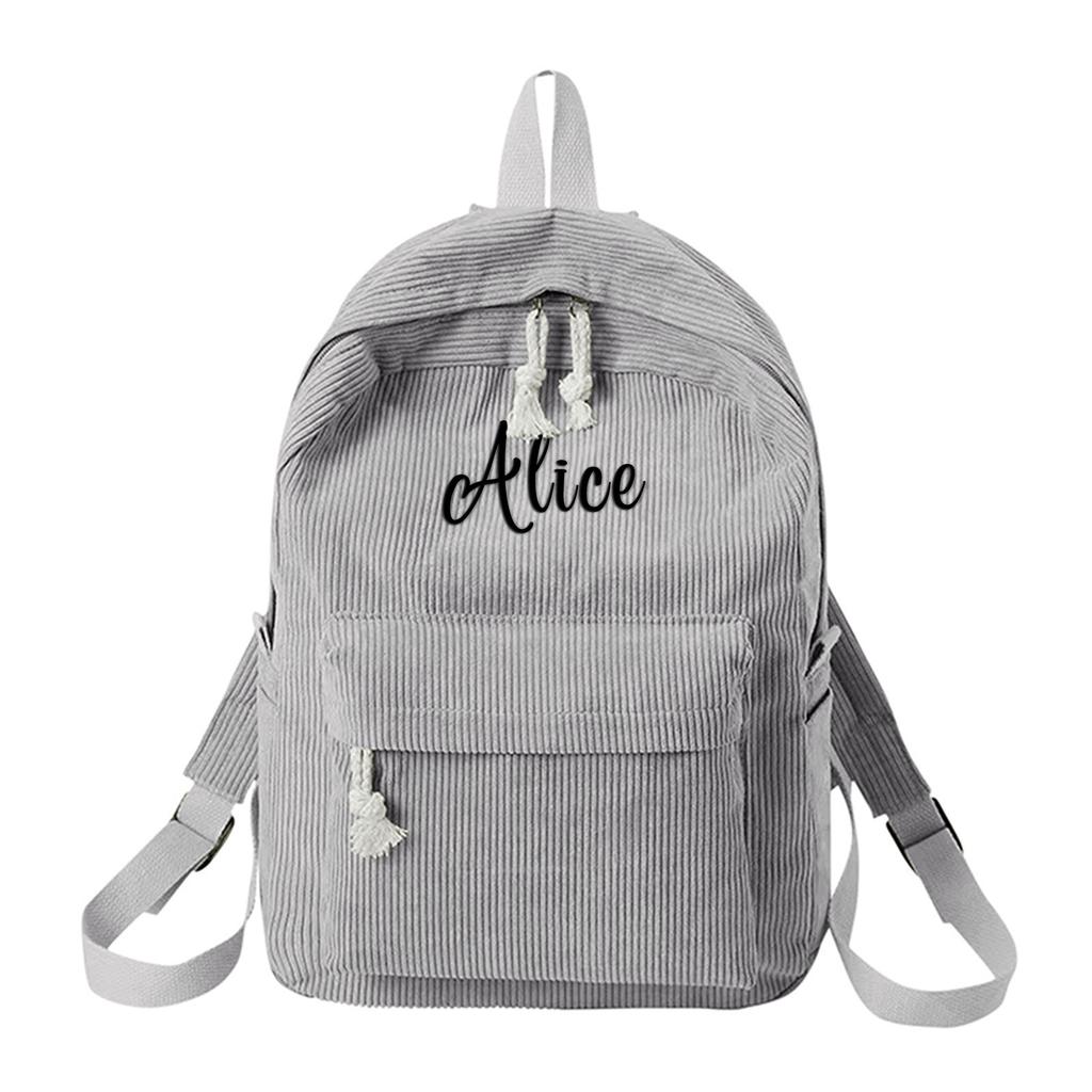 Personalized Preppy Backpack, Travel Backpack, Embroidered Name Tag, Unique Souvenir Gift