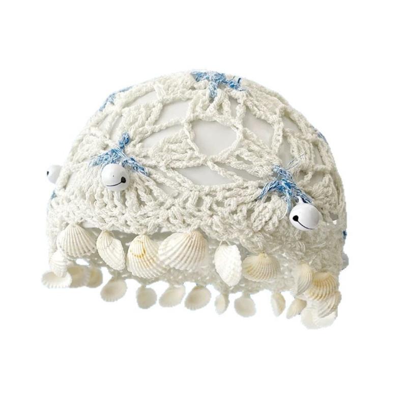 1Pcs Fashion Hand Woven Hollow Bowhead Hat Women's Hook Flower Ethnic Wind Su Ear Strap Pullover Mountaineering Scarf