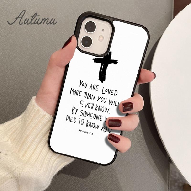 Christ Jesus Bible Verse Cross Phone Case for iPhone 17 Air 15 16 11 12 13 14 Pro Max Plus coque Fundas Shell