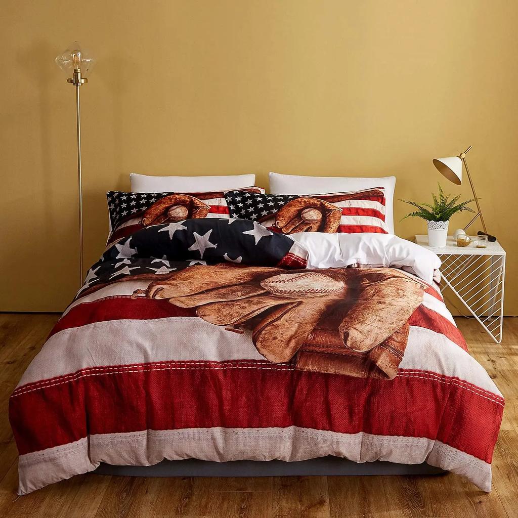 American Football Rugby Bedding For Boys Girls Kids Teens Ball Sports Game Duvet Cover Room Decoration Tie Dye Geometric Hexagon