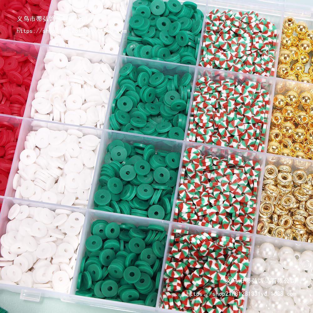 Diy Children'S Christmas Bracelet Necklace Multicolor Clay Bead Letter Bead Spacer, Jewelry Accessories Set
