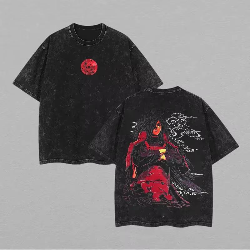 Tobirama Senju Tshirt Naruto Manga Tee Vintage Washed Retro Anime Harajuku Streetwear Mens Graphic Clothes Streetwear M