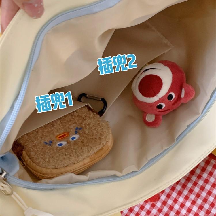 School bag high value contrasting colors cute cat fresh girl tote bag make-up bag