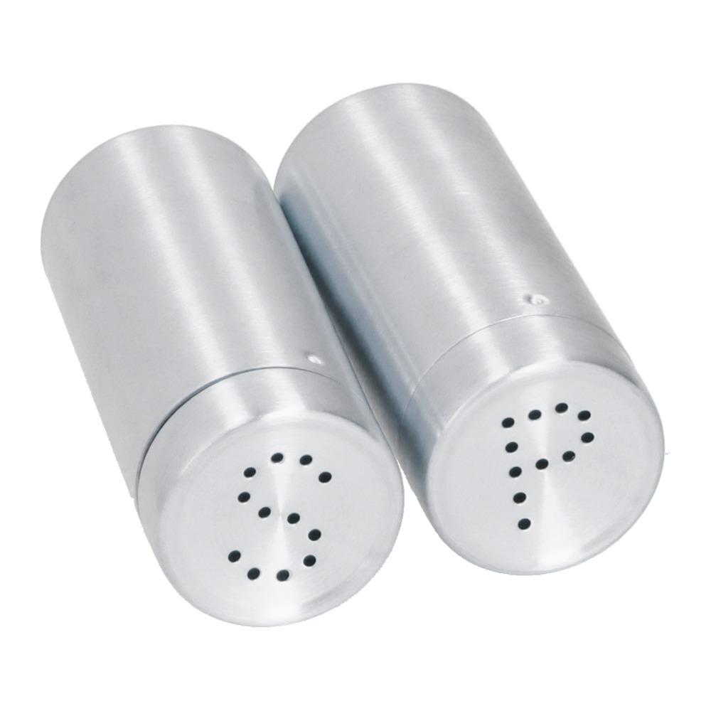 2Pcs Stainless Steel Seasoning Bottles Shaker Lids Condiment Jar Salt Pepper Shaker  Restaurants