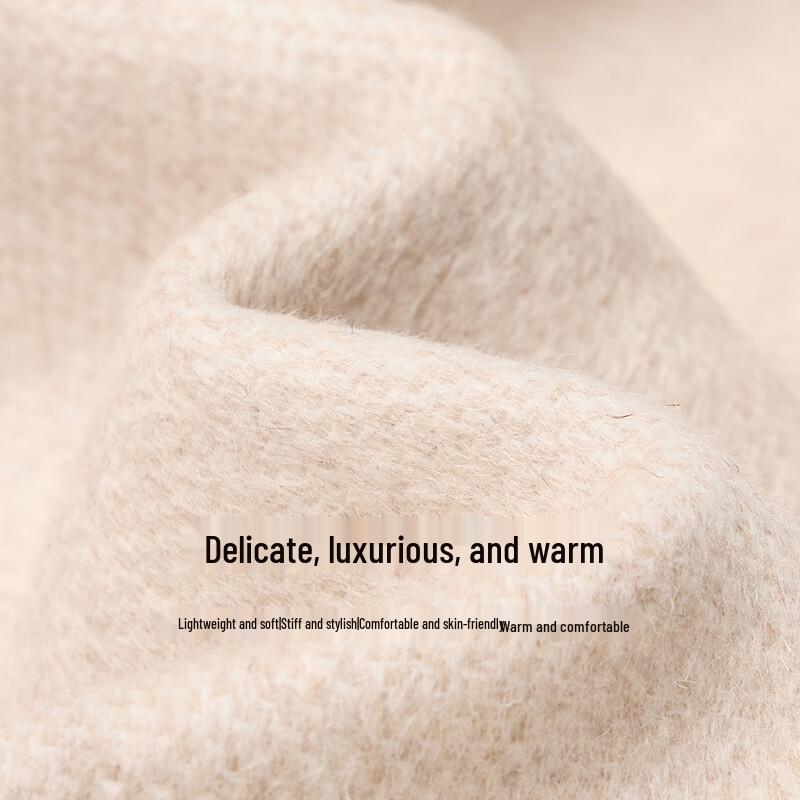 Chuyu Women's 2025 Winter Luxury Camel Wool Blend Long Overcoat