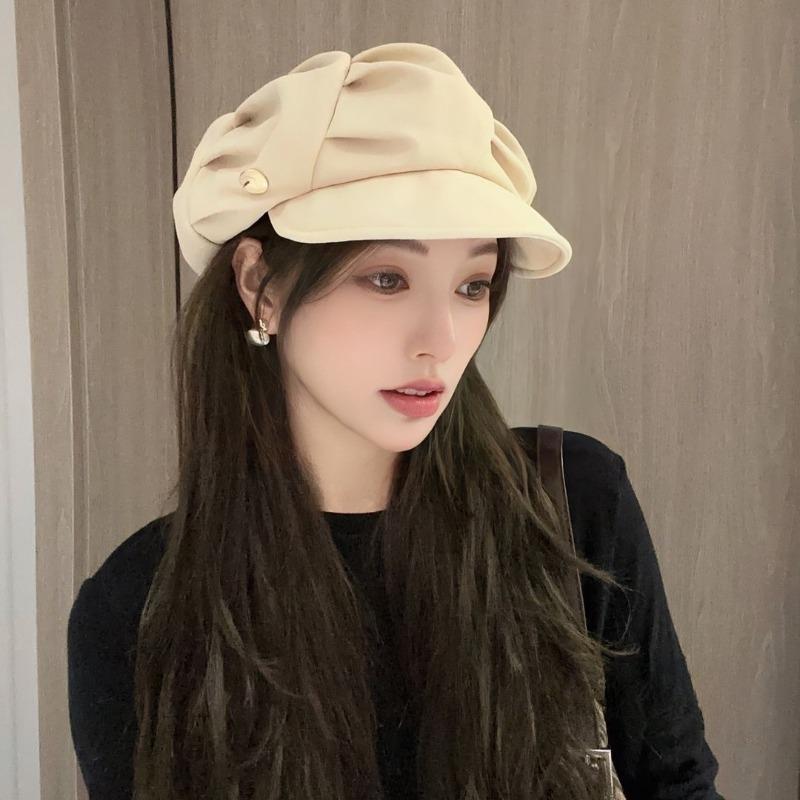 1pc Winter Warm Women’s Beret Cap Windproof Insulation Blend Retro Solid Color Girls Fashion Newpaper Cap Cabbie Visor Beret Hat