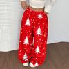 Women's Casual And Fashionable Elastic Waist Loose Wide Leg Pants