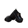 Fashion Mary Janes Vintage Black Sandals Woman Buckle Non-Slip Casual Medium Heels Office Ladies Solid Elegant Heels Korean 2024 Summer