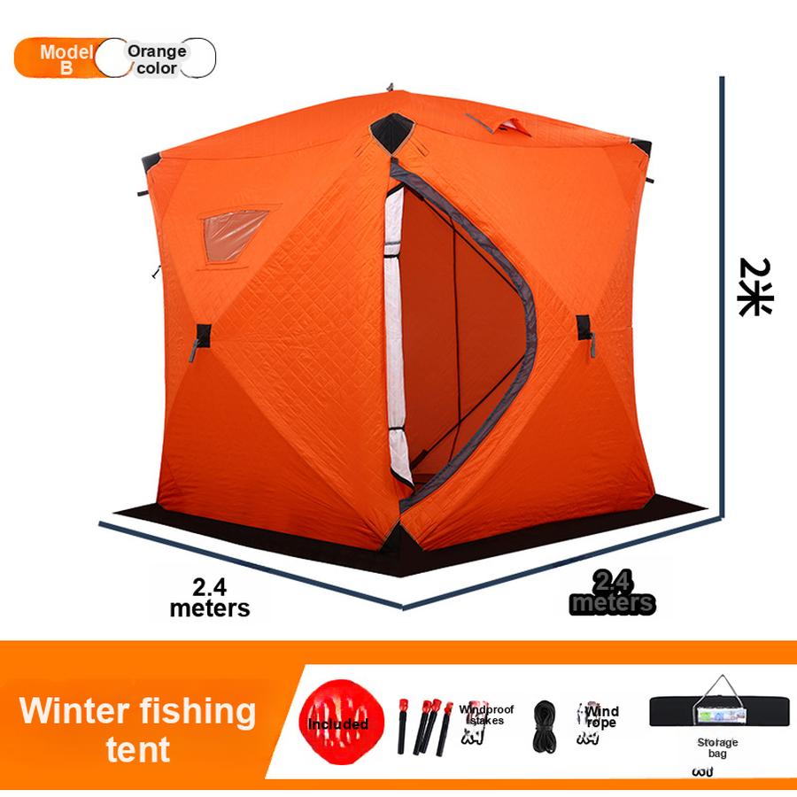 Guest Ice Fishing Tent Outdoor Tent Camping Tent Thickened Quilted Cotton Tent Extreme Cold Warmth Anti-Wind Waterproof