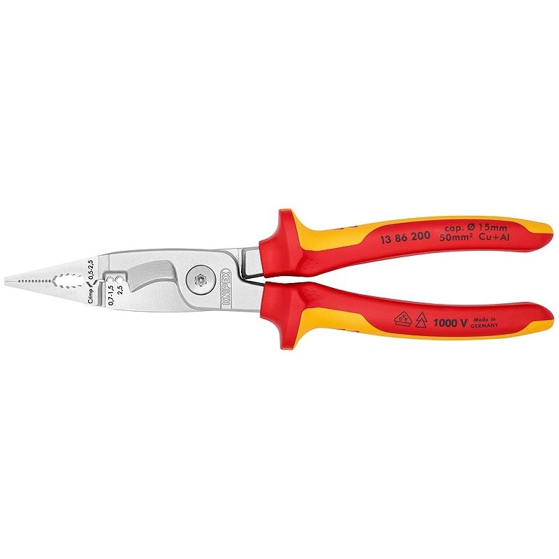 

Электрические клещи Knipex Vde 6-в-1, 200 мм, хромированные, 2-комп., диэлектрические ручки