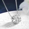 D Color 6cttw Moissanite Necklace Pendant for Women S925 Silver 3mm Full Diamond Ball-shaped Neck Chain Charm Jewelry