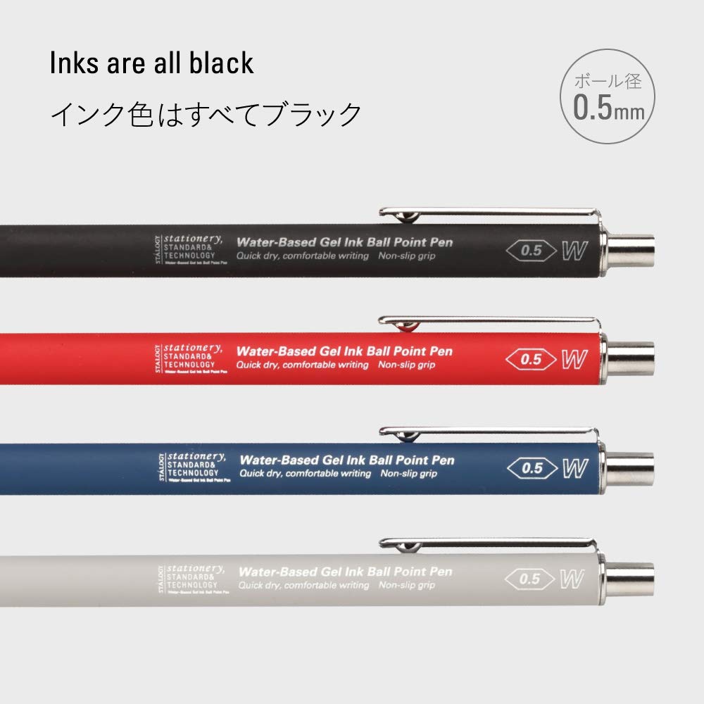 Nitoms STALOGY Gel Ink Ballpoint S5214 0.5mm Pen, Gray,