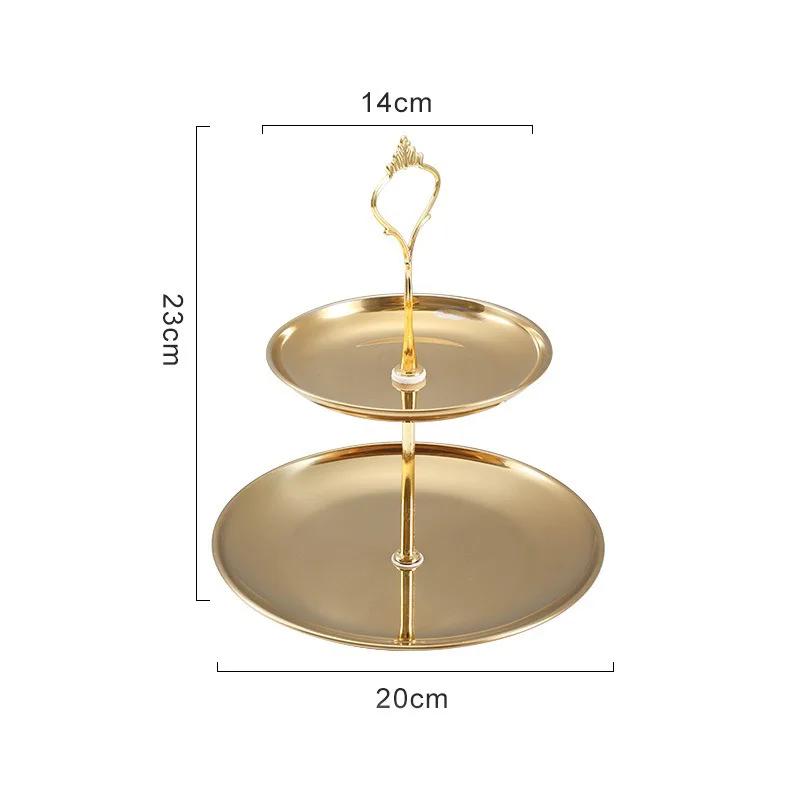 2/3 Layer Stainless Steel Cake Stand Fruit Cake Tray Restaurant Detachable Snack Candy Plate Wedding Party Dessert Display Stand