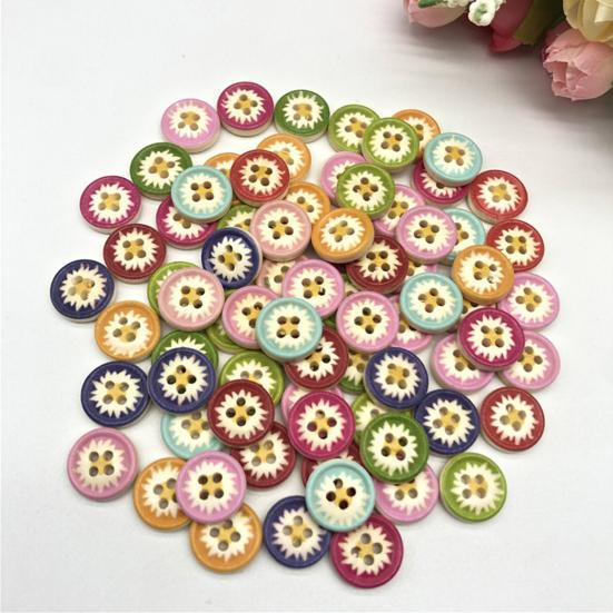 100 Stück Holzknöpfe Verdickt Rissfest Keine Grate Kleidungsschnalle Nähknöpfe für Textilien